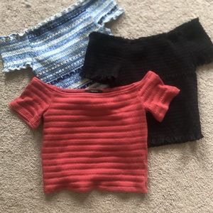 off the shoulder crop tops